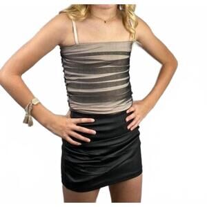 NEW IF SO girl's mesh top in black